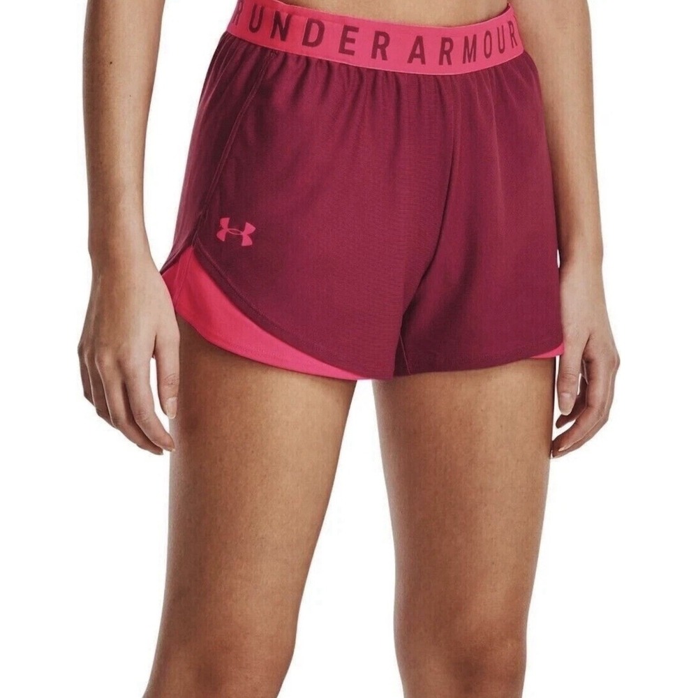 Under Armour Women's Play Up 3.0 Shorts Rose Pink Medium Heatgear Loose Fit UA